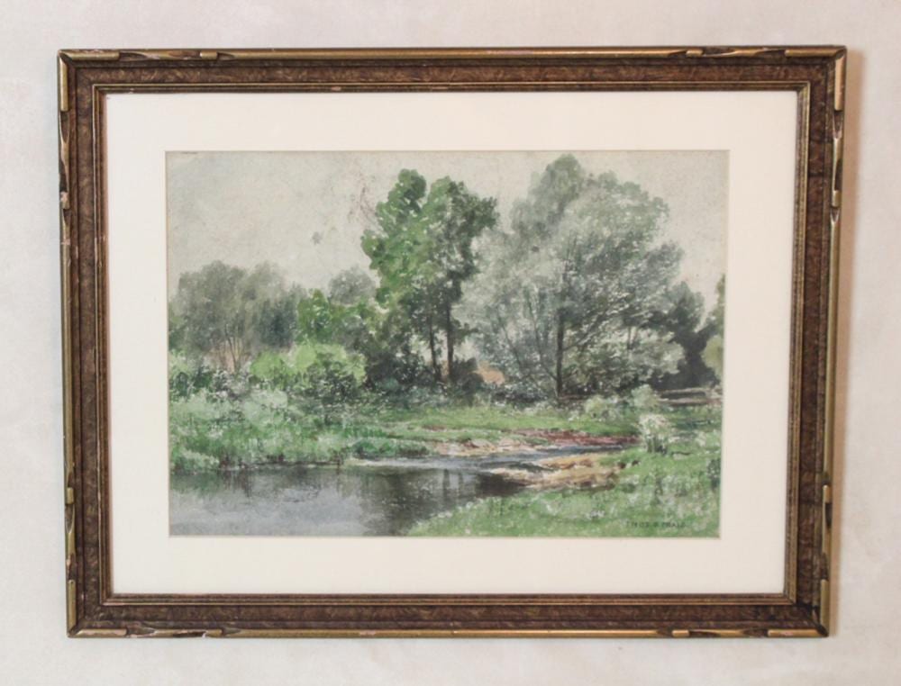Tom Craig comparable auction result: thomas craig river landscape watercolor