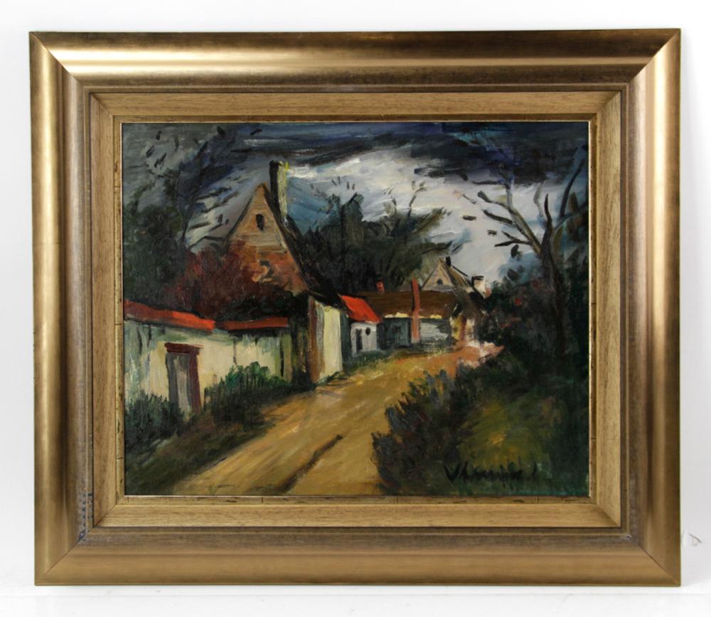 Maurice de Vlaminck, Countryside, Oil on Canvas sold by Kaminski Auctions, lot 780 — auction record photograph
