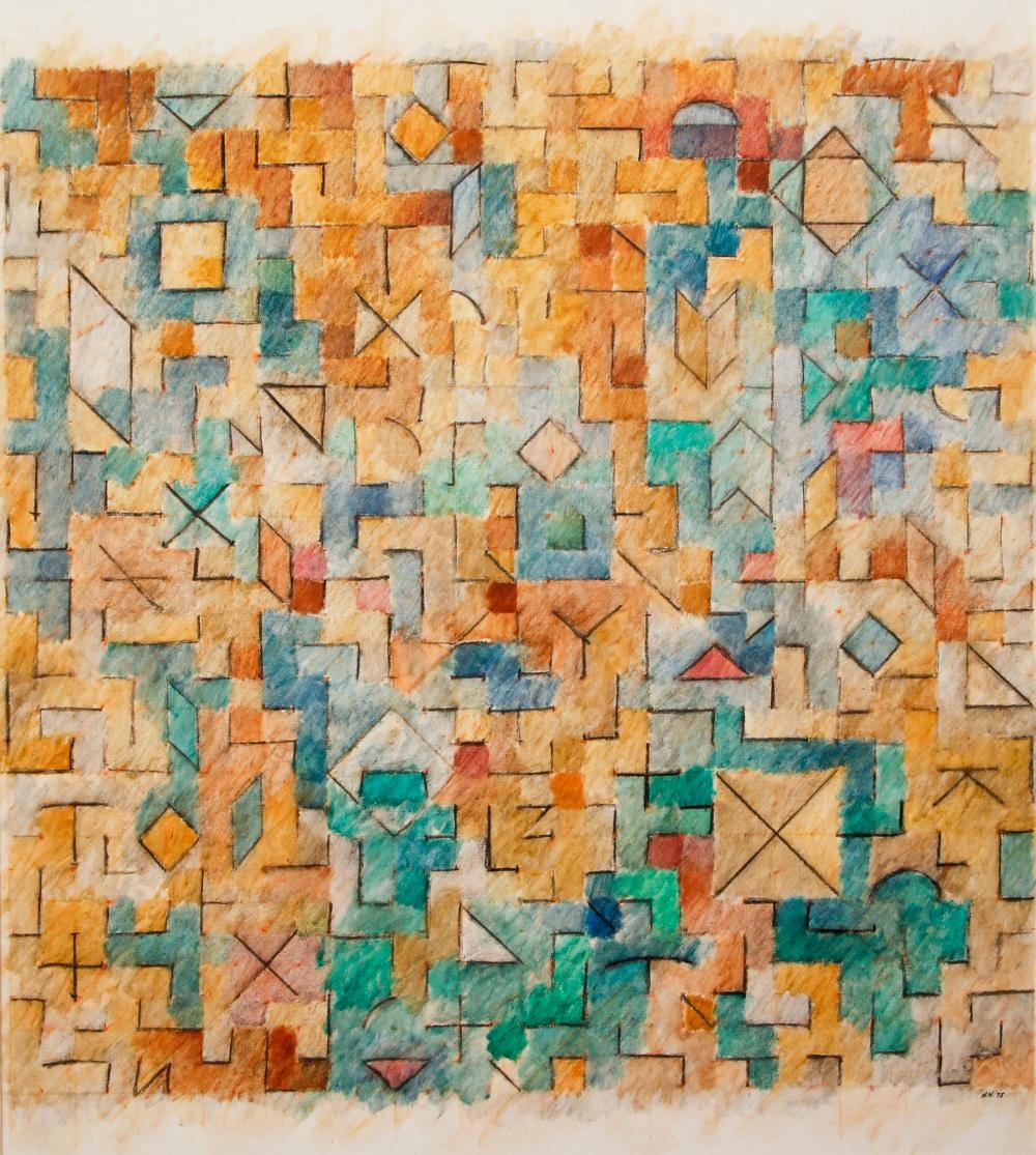 Harry Nadler comparable auction result: harry nadler oil labyrinth ii series 1978