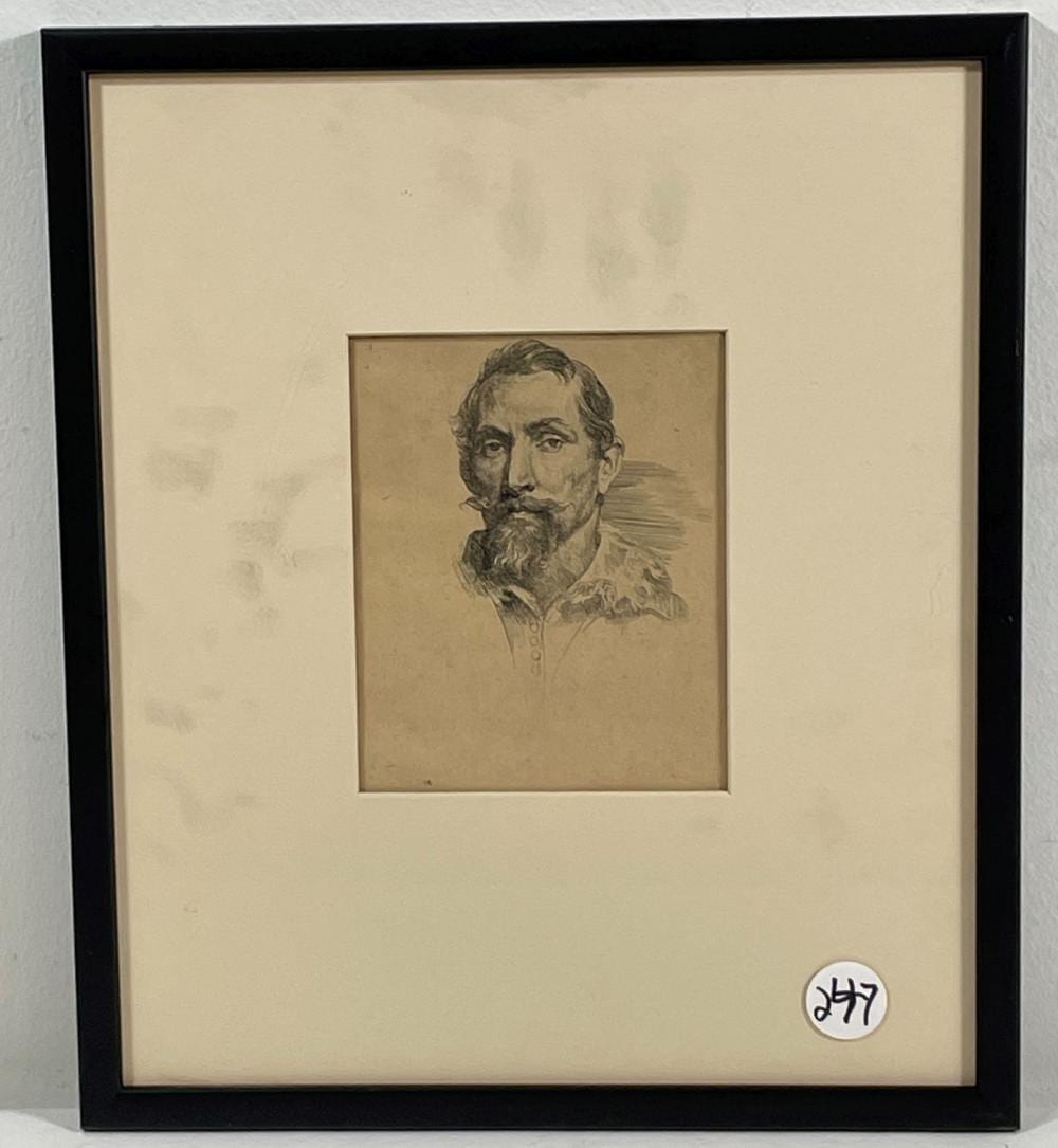 Anthony Van Dyke comparable auction result: anthony van dyke 1599 1641 etching portrait of frans sanders signed and monogrammed 6 5 x 5 property from the bentley estate