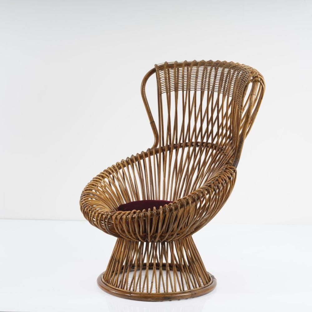 FRANCO ALBINI, 'MARGHERITA' WICKER CHAIR, 1951 sold by Quittenbaum Kunstauktionen GmbH, lot 26 — auction record photograph