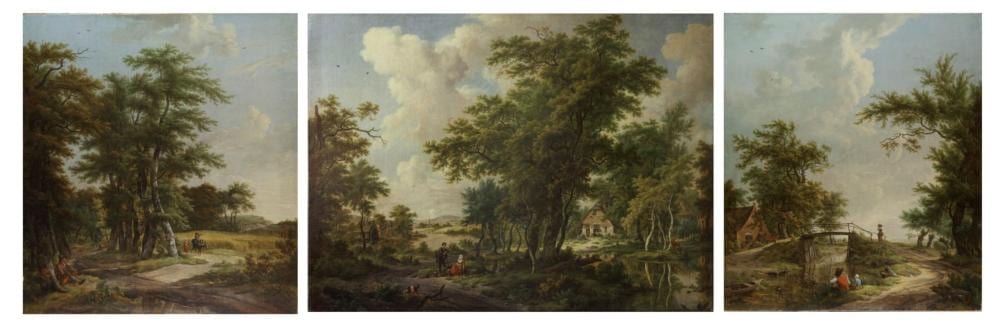 Egbert van Drielst comparable auction result: egbert van drielst groningen 1745 1818 amsterdam travellers on a sandy path by a corn field at the edge of a wood a man resting