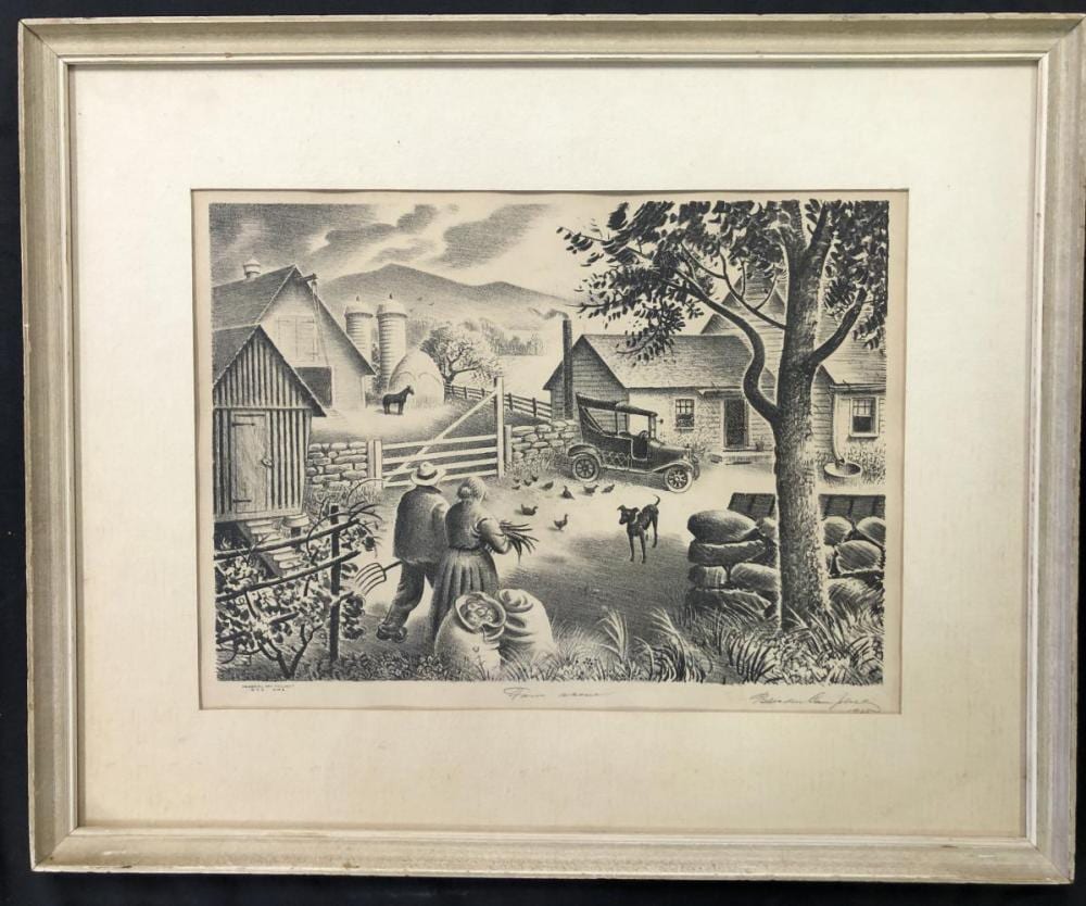 Blendon Reed Campbell comparable auction result: blendon reed campbell wpa litho farm scene