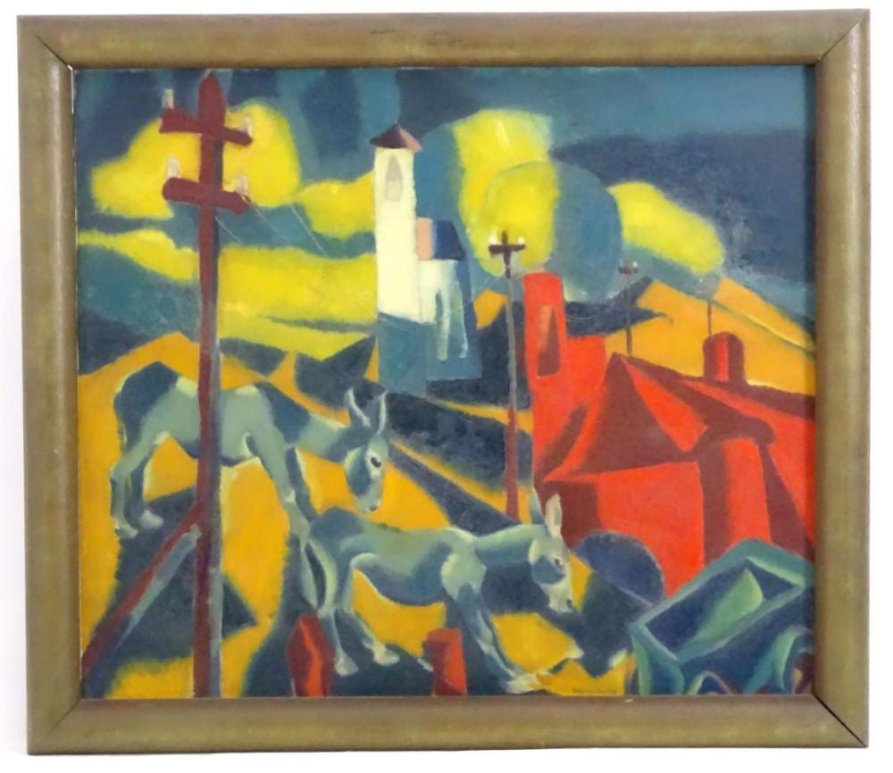 Hugo (1896) Landheer comparable auction result: hugo landheer 1896 1995 dutch school oil on canvas donkeys in a townscape possibly schiedam s