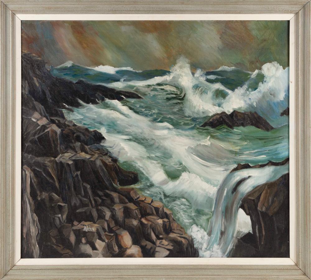 Selma Alden comparable auction result: selma alden massachusetts contemporary crashing waves oil on canvas 32 x 36 framed 37 x 41