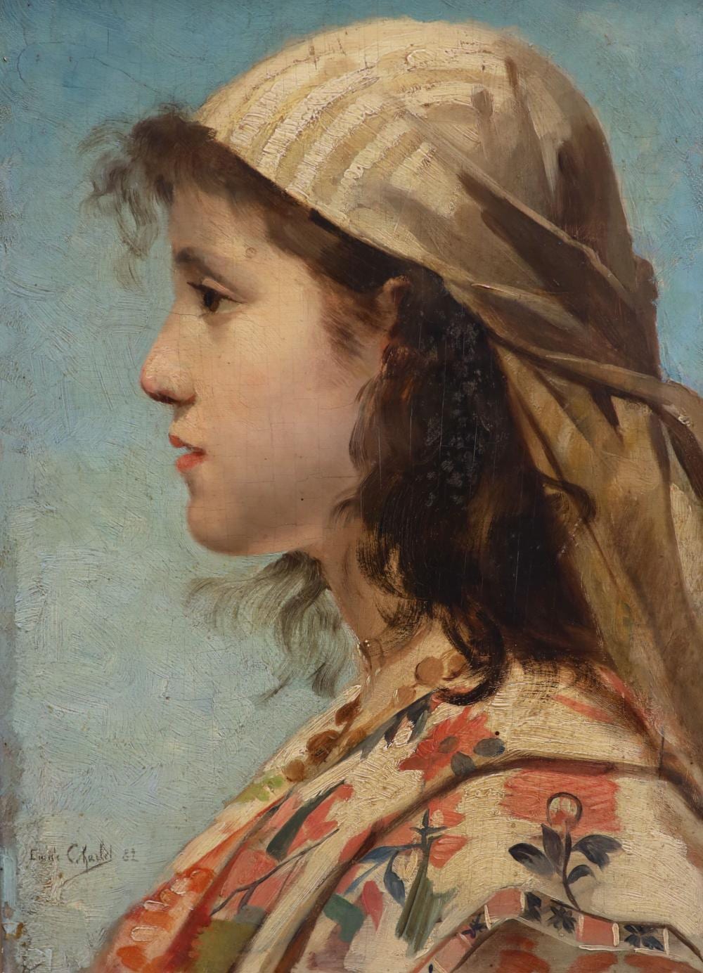Emile Charlet comparable auction result: emile charlet french 1851 1910 portrait of an eastern beauty oil on panel 43 x 31cm