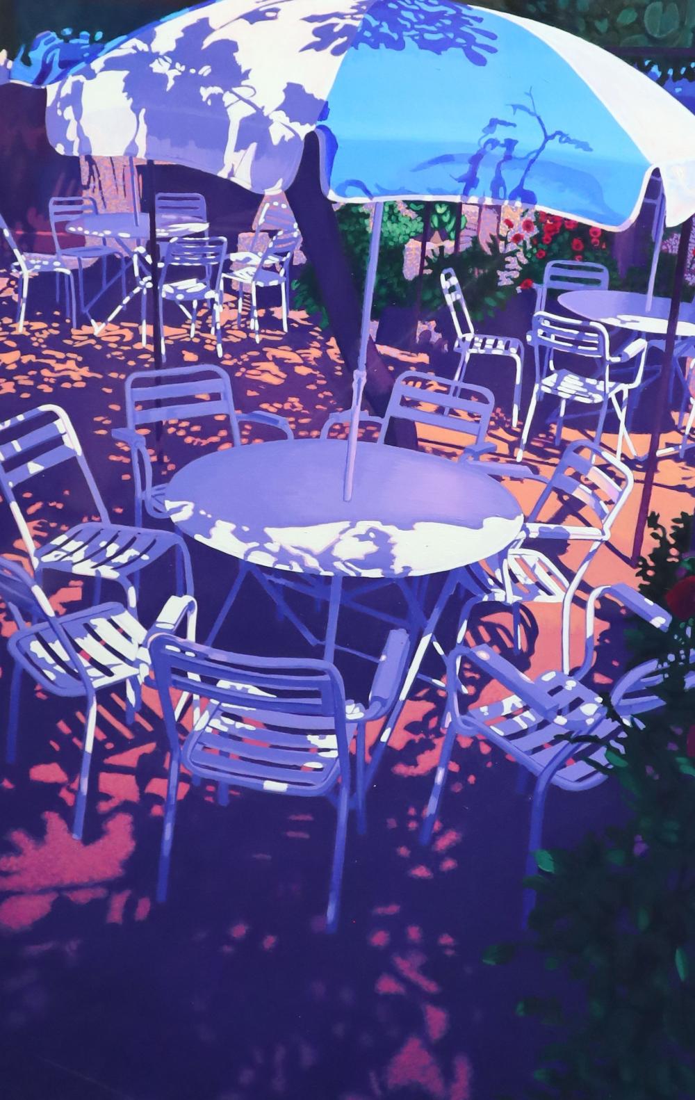 Philip Dunn comparable auction result: philip dunn 1945 cafe alfresco saint cirq lapopie lot france gouache 76 x 50cm