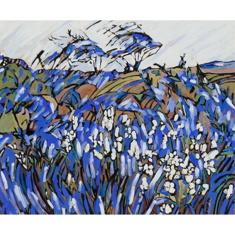 Jennifer Irvine comparable auction result: jennifer irvine scottish 20th century wild flowers on a hillside
