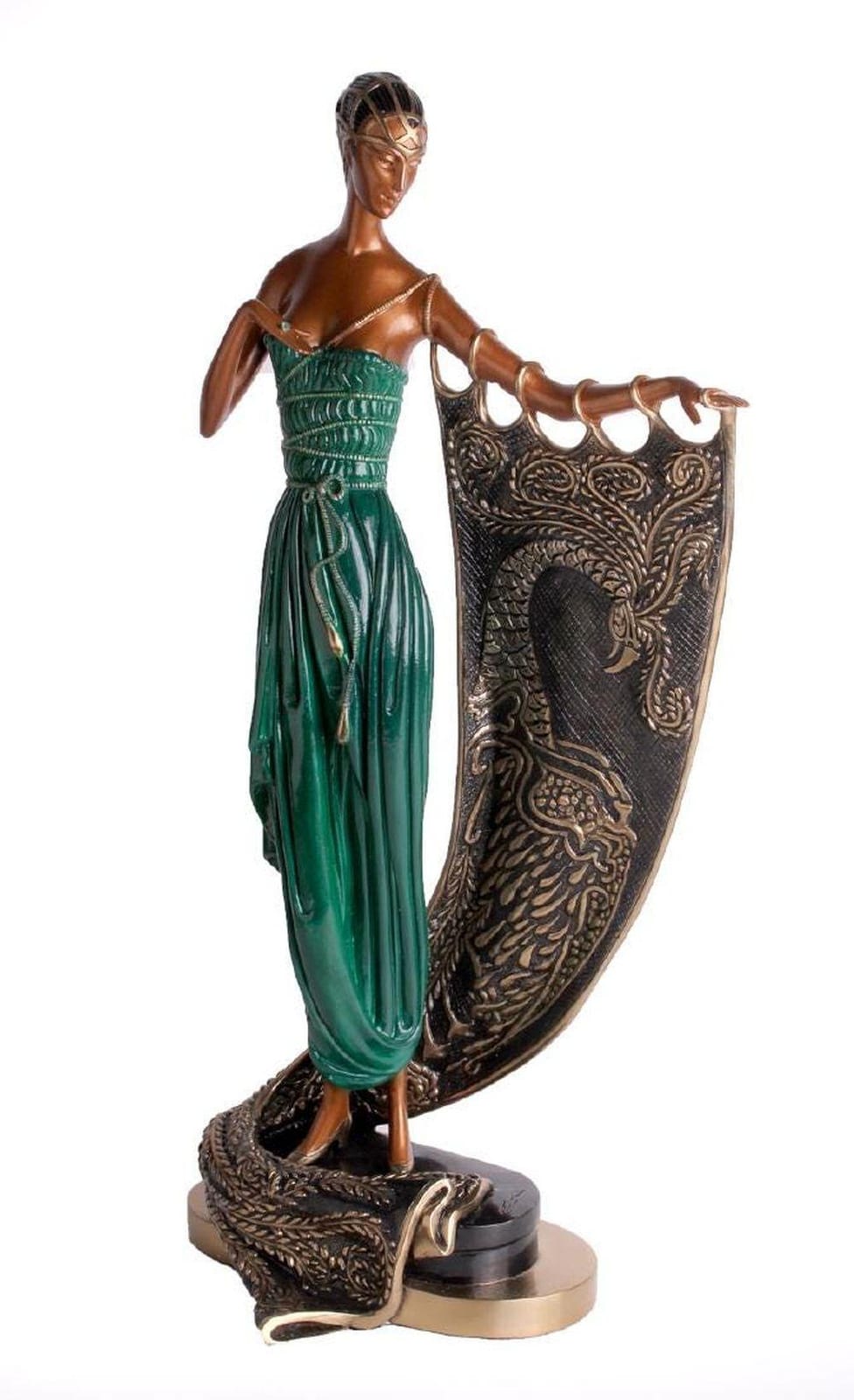 Erte "Emerald Night" Bronze Sculpture sold by Napoleon's Fine Art, lot 50 — auction record photograph