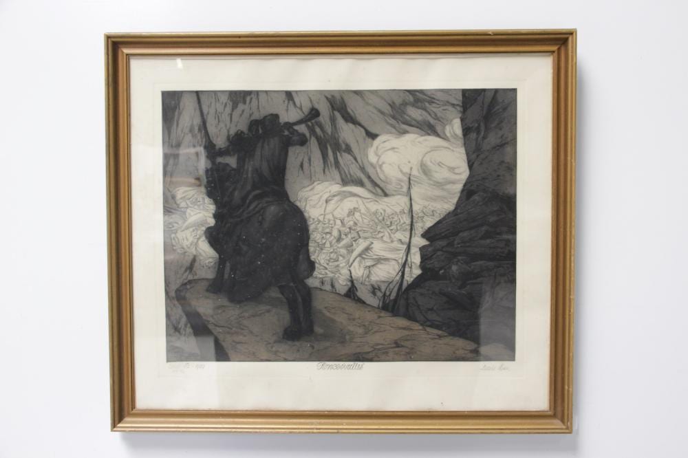 Louis Moe comparable auction result: louis moe 1857 1945 roland roncesvalles radering sign pus 52 1909 nr