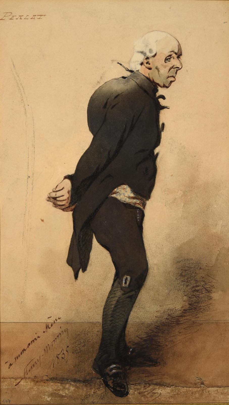 Henry Monnier comparable auction result: henri monnier 1805 1877 portait du com dien perlet