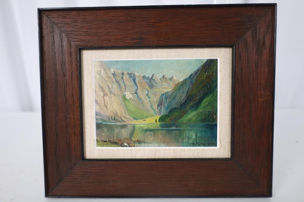 Carl August Richter comparable auction result: carl august richter landscape oil on board