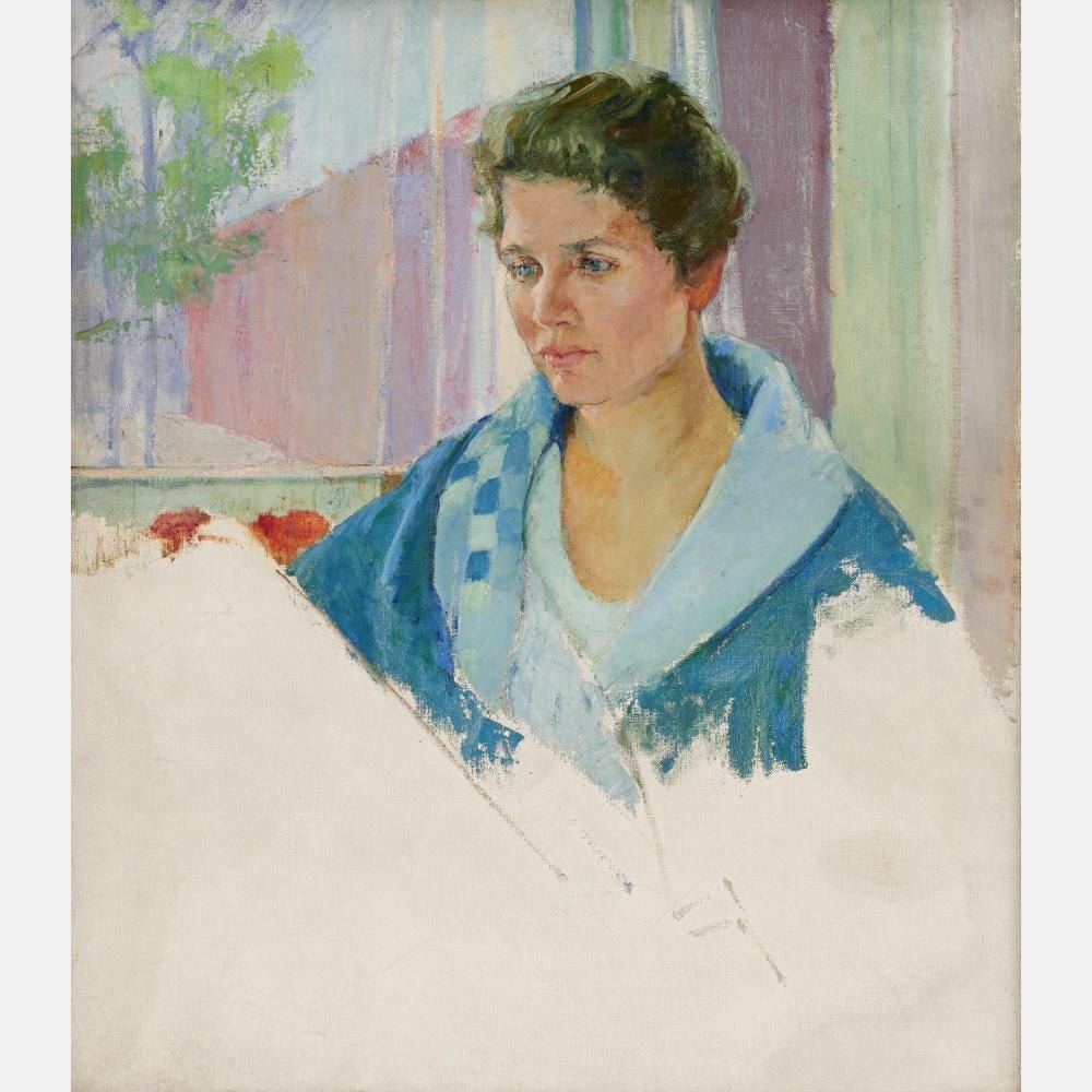 Agnes Millen Richmond comparable auction result: agnes millen richmond self portrait oil on canvas
