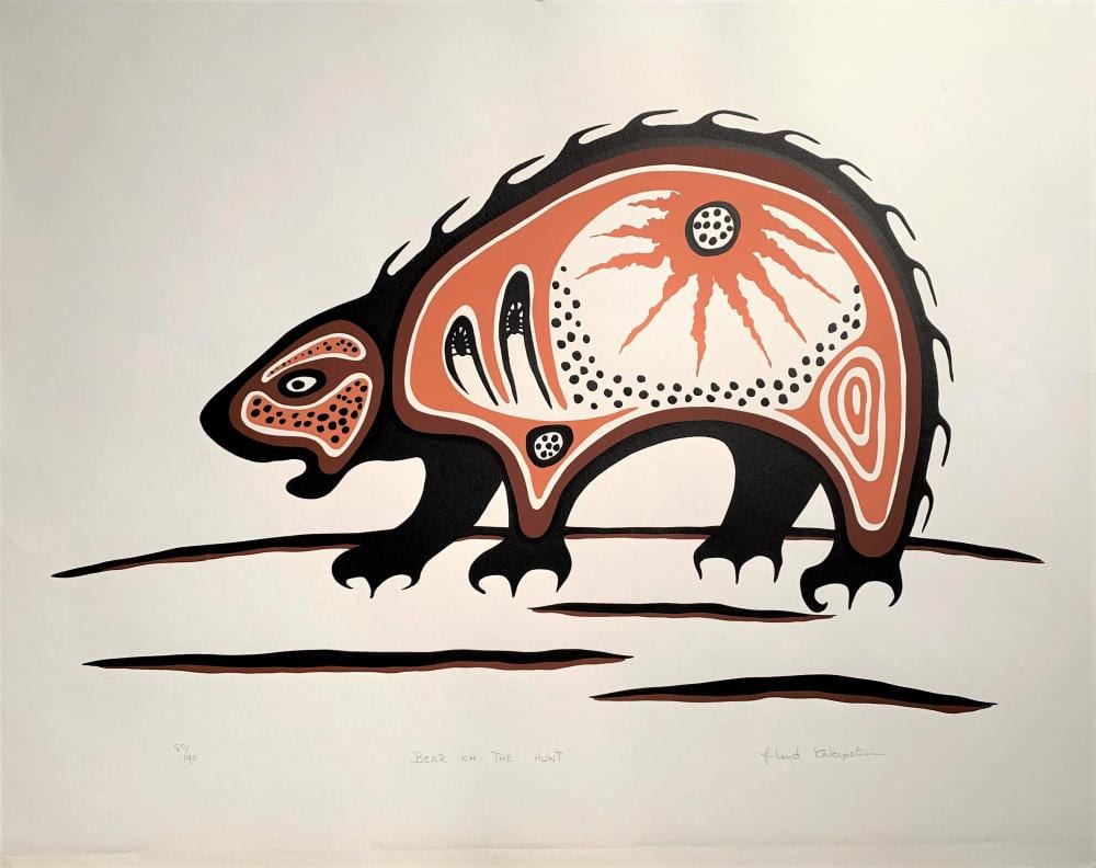 Lloyd Kakepetum comparable auction result: lloyd kakepetum 1958 bear on the hunt 1980