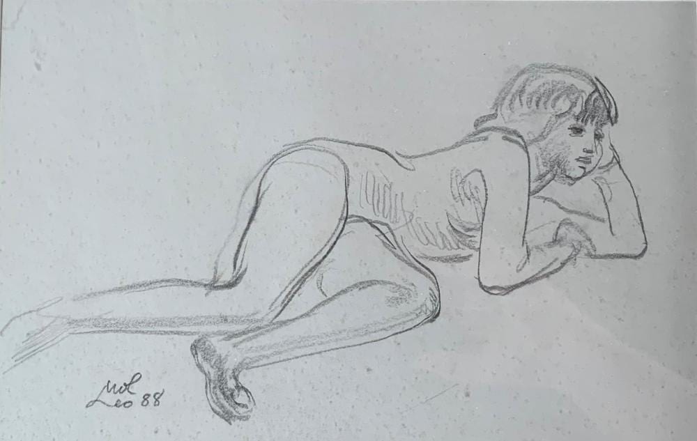 Leo Mol comparable auction result: leo mol 1915 2009 nude girl sketch 1988