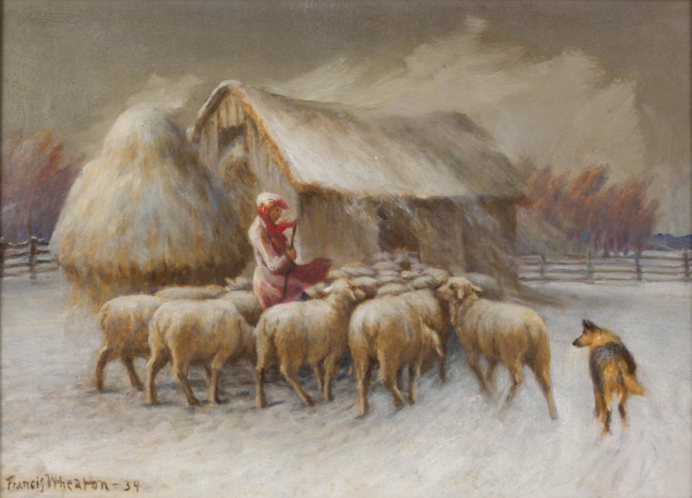 Francis Wheaton comparable auction result: francis wheaton chilean american 1849 1942 winter farm scene