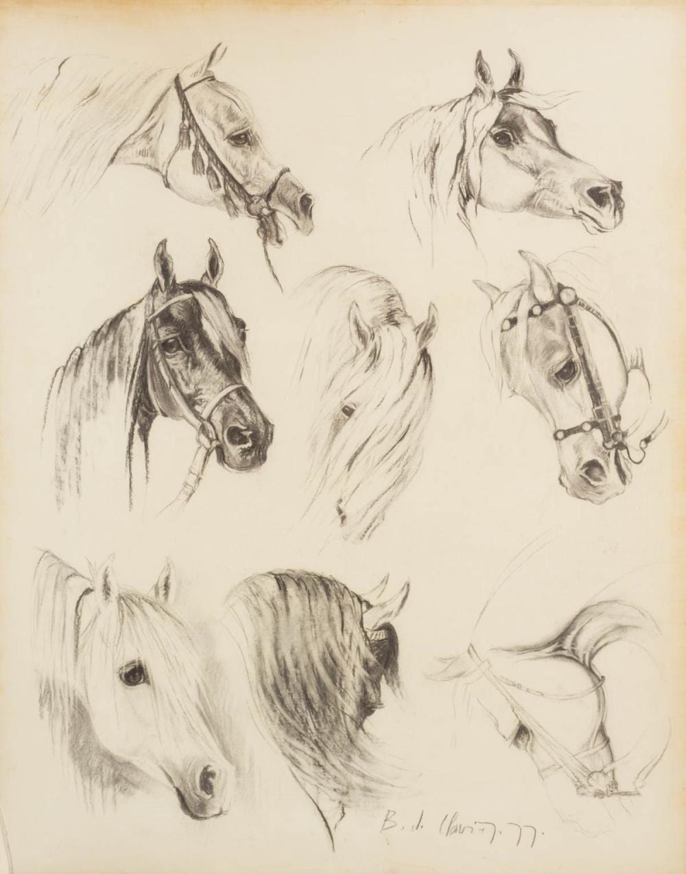 Bernard De Claviere comparable auction result: bernard de claviere french 1934 2016 study of dogs