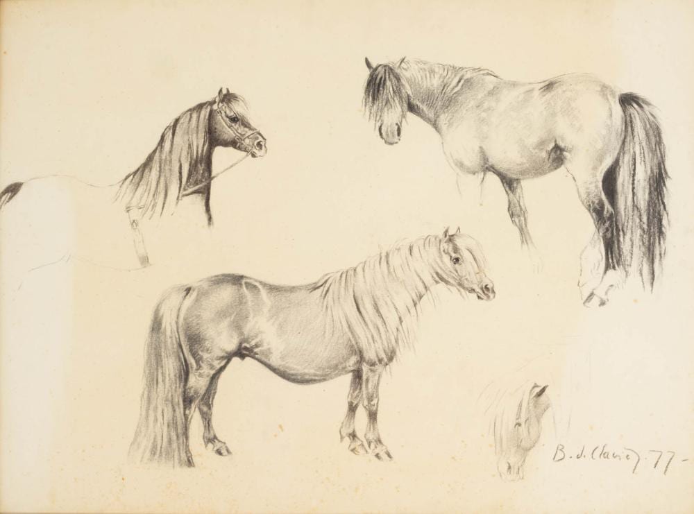 Bernard De Claviere comparable auction result: bernard de claviere french 1934 2016 study of horses