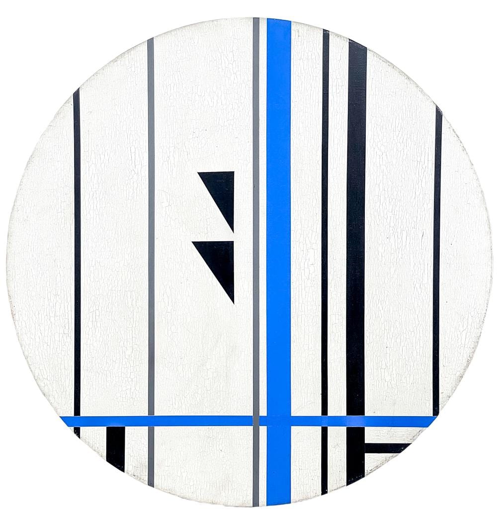 Gerald Johnson comparable auction result: gerald johnson tondo acrylic on canvas