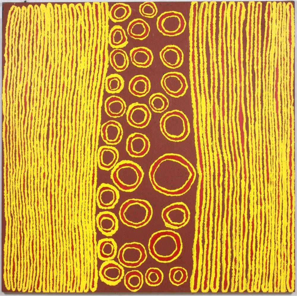 Pirrmangka Napanangka comparable auction result: pirrmangka napanangka australian 1945 2001 woman s body paint ceremonial pads aboriginal painting 20th c acrylic on canvas