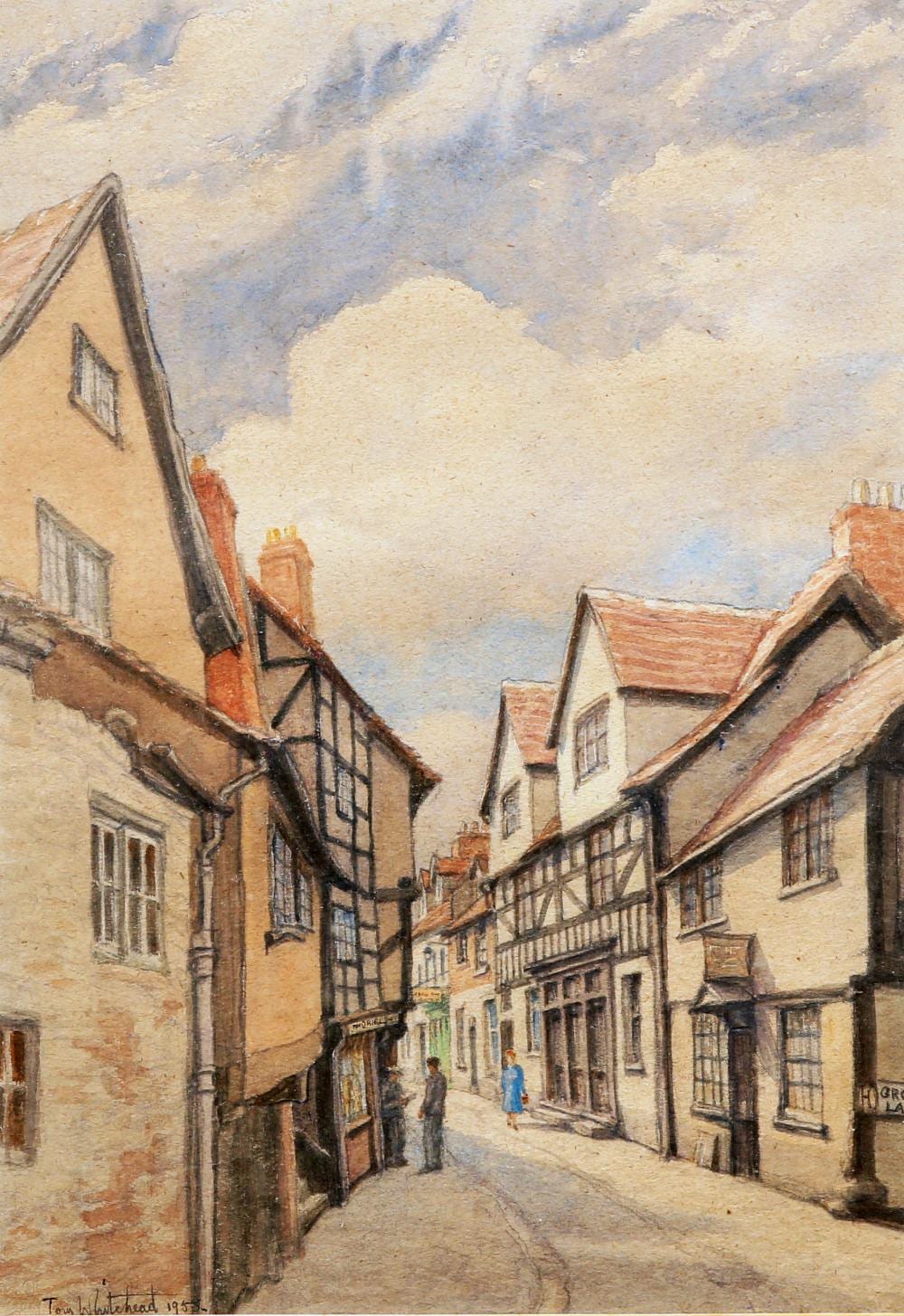 Tom Whitehead comparable auction result: tom whitehead 1886 1959 street scene signed and dated 1958 lower left
