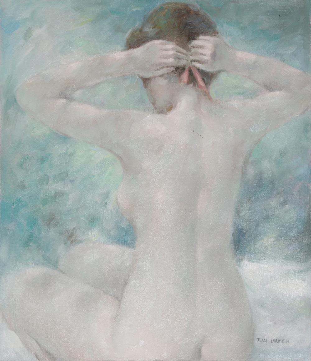 Jean Daumier comparable auction result: jean daumier nude oil painting