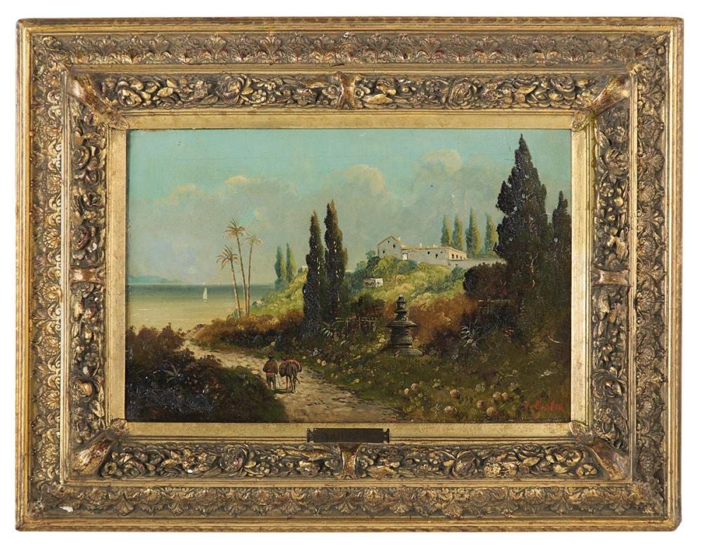 A. Costa comparable auction result: a costa italian 19th century coastal mediterranean landscape