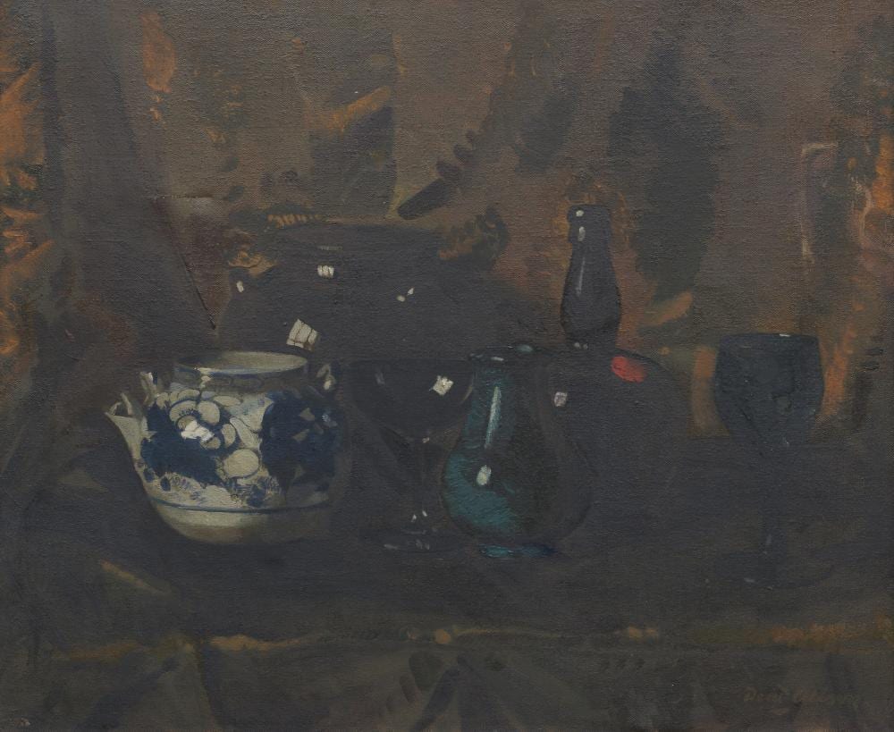 david alison british 1882 1955 still life with ceramics and glass · Bonhams · 2021-10-15 David Alison comparable auction result: david alison british 1882 1955 still life with ceramics and glass