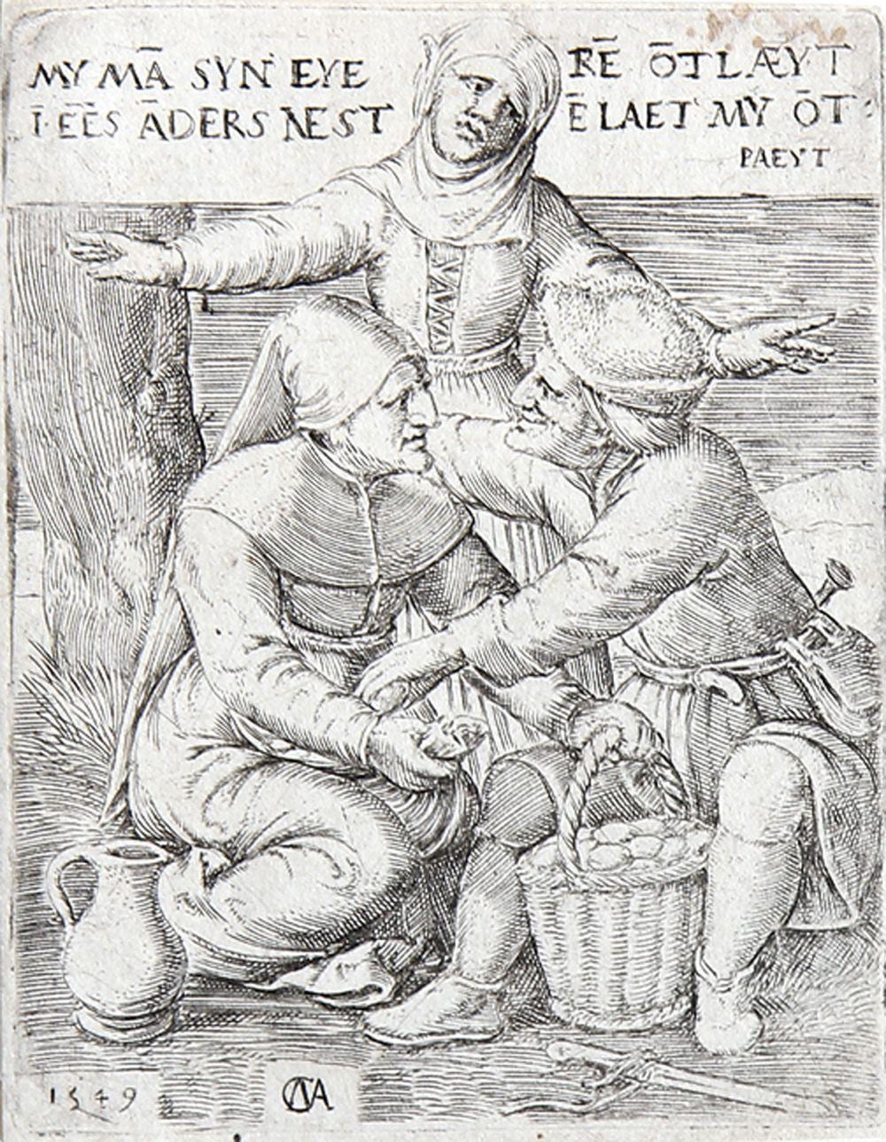 Cornelis Massys comparable auction result: cornelis massys metsys antwerpen um 1508 nach 1584 amsterdam die eifers chtige b uerin die ihren mann mit einer anderen berrascht