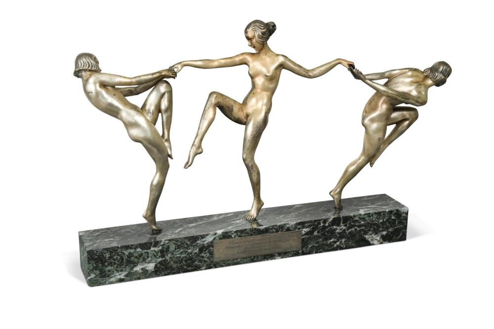 Pierre Laurel comparable auction result: pierre laurel french 1892 1962 farandole an art deco silvered bronze group