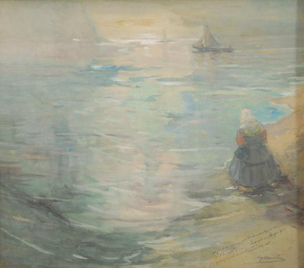 Alexandre Marcette comparable auction result: alexandre marcette 1853 1929 femme au bord de mer