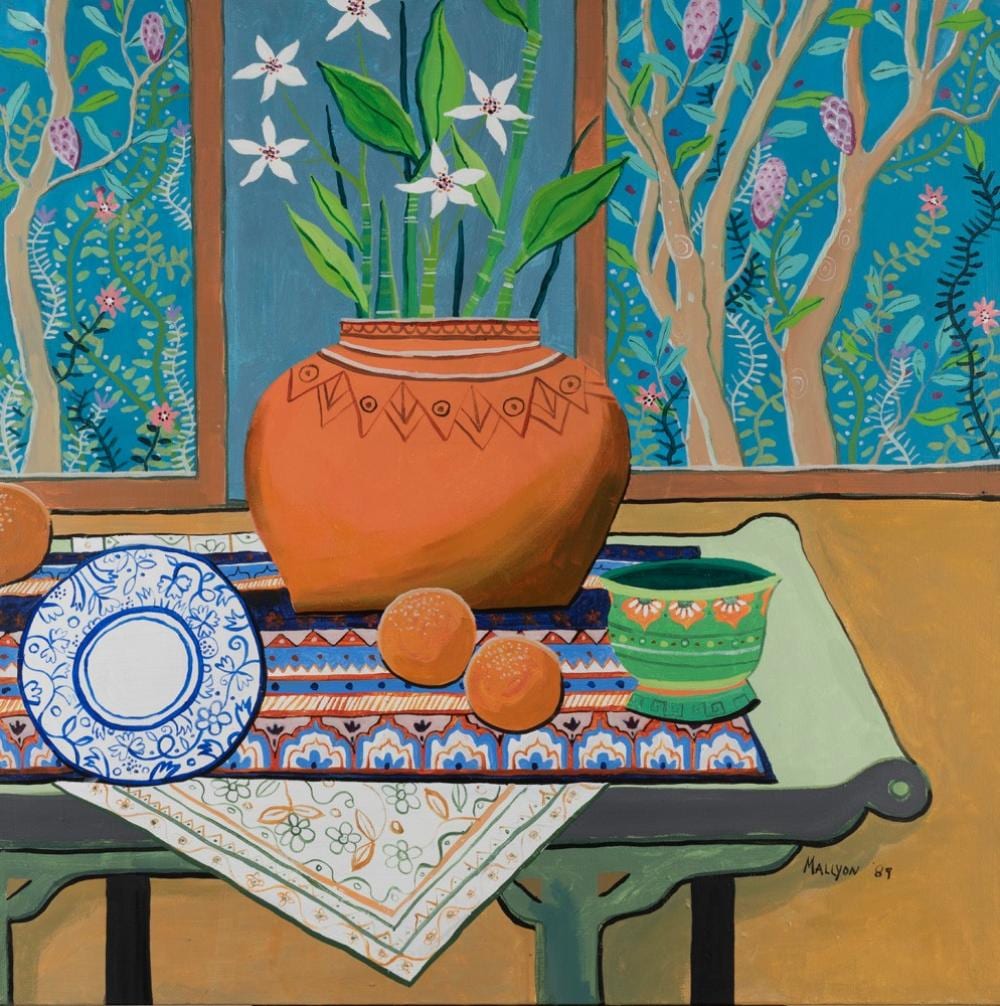 Greg Mallyon comparable auction result: greg mallyon born 1954 adventures in paradise still life in honolulu 1989