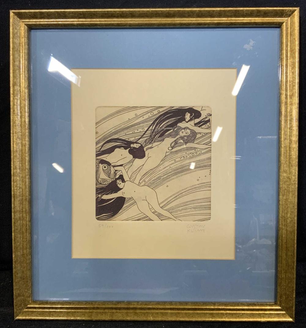 ATTR GUSTAV KLIMT Signed Lithograph sold by The Benefit Shop Foundation Inc., lot 95 — auction record photograph