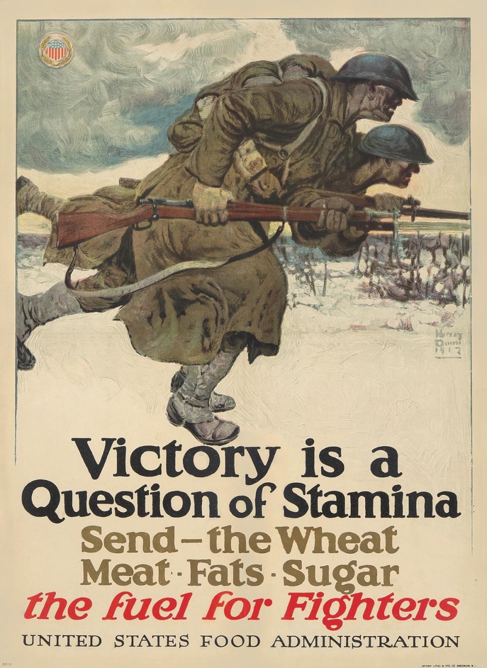 Harvey T. Dunn comparable auction result: victory is a question of stamina 1917