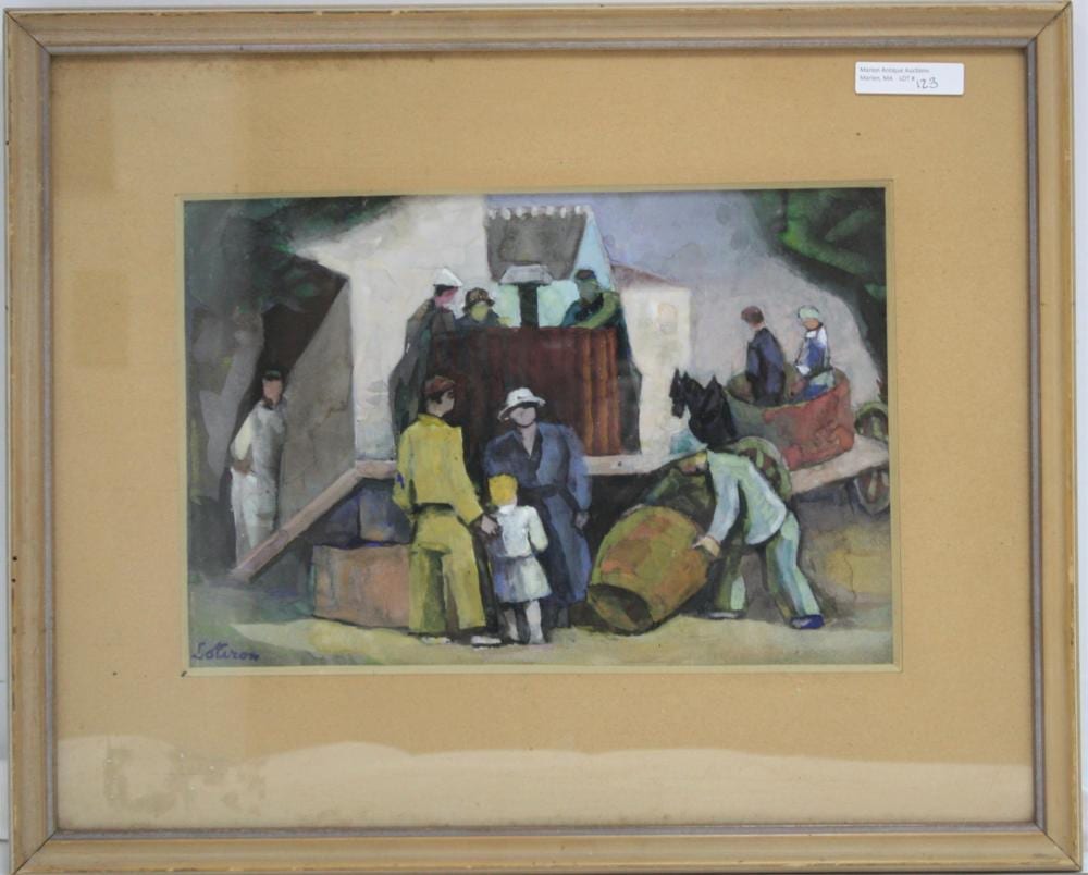 Robert Lotiron comparable auction result: robert lotiron 1886 1966 french two sided oil