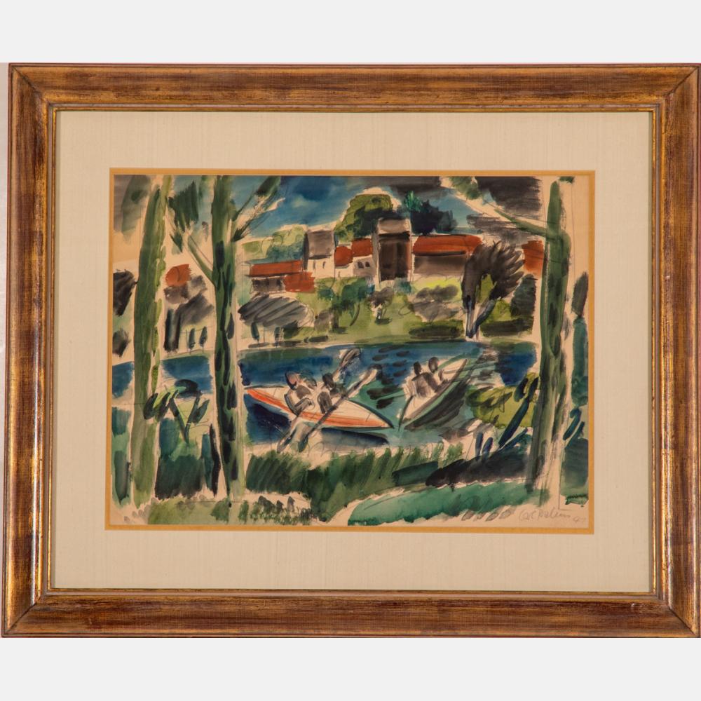 Carl Rabus comparable auction result: carl rabus german 1898 1983 boats urr watercolor on paper