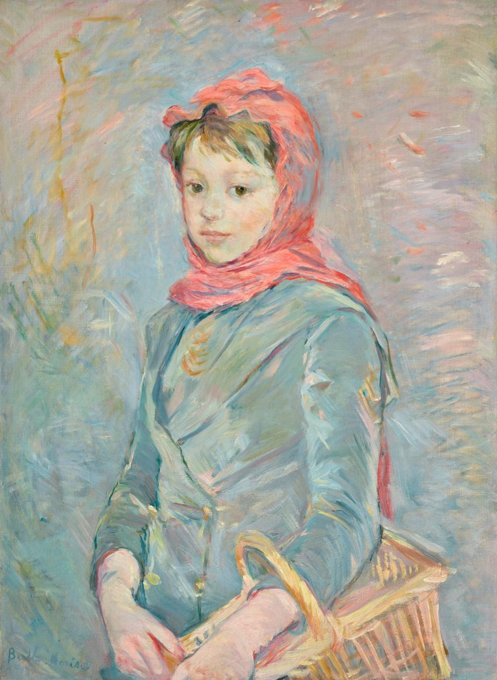 Berthe Morisot (1841-1895) - Fillette portant un panier comparable sale