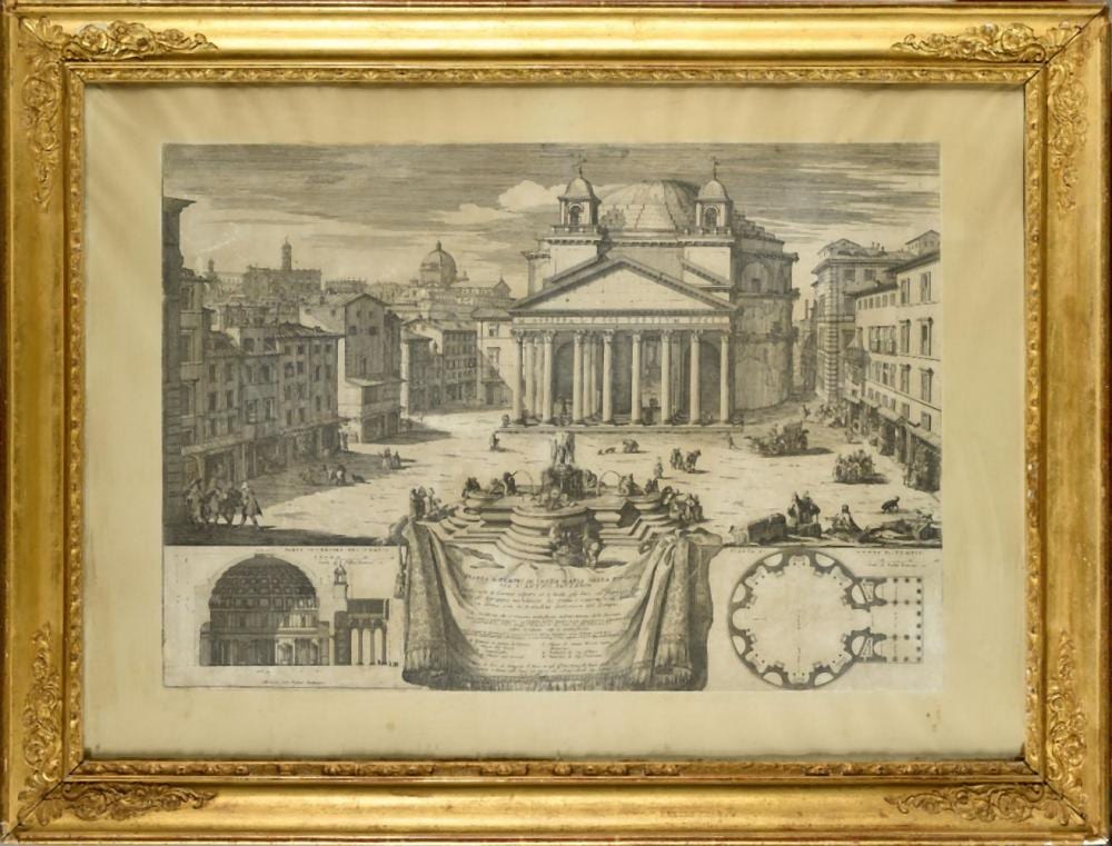 Alessandro Specchi comparable auction result: alessandro specchi 1668 1729 d apres piazza e tempio di santa maria della rotondagia l antico pa