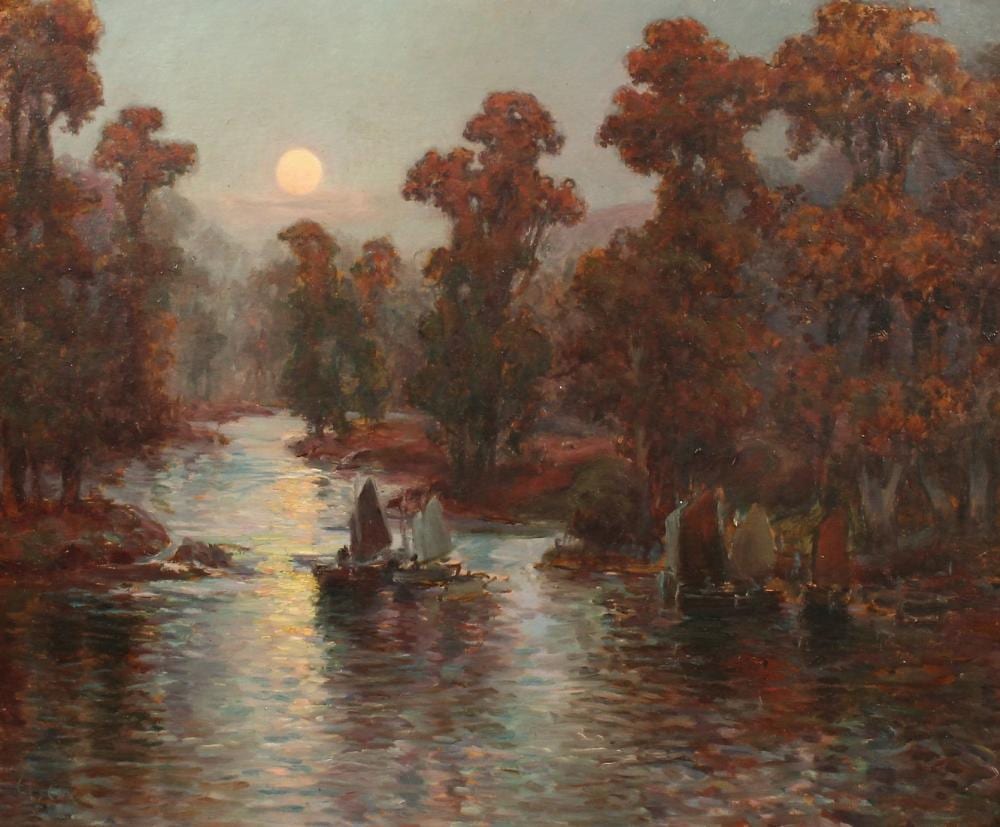 Garstin Cox comparable auction result: garstin cox 1892 1933 british river landscape near falmouth cornwall oil on board signed and inscribed v