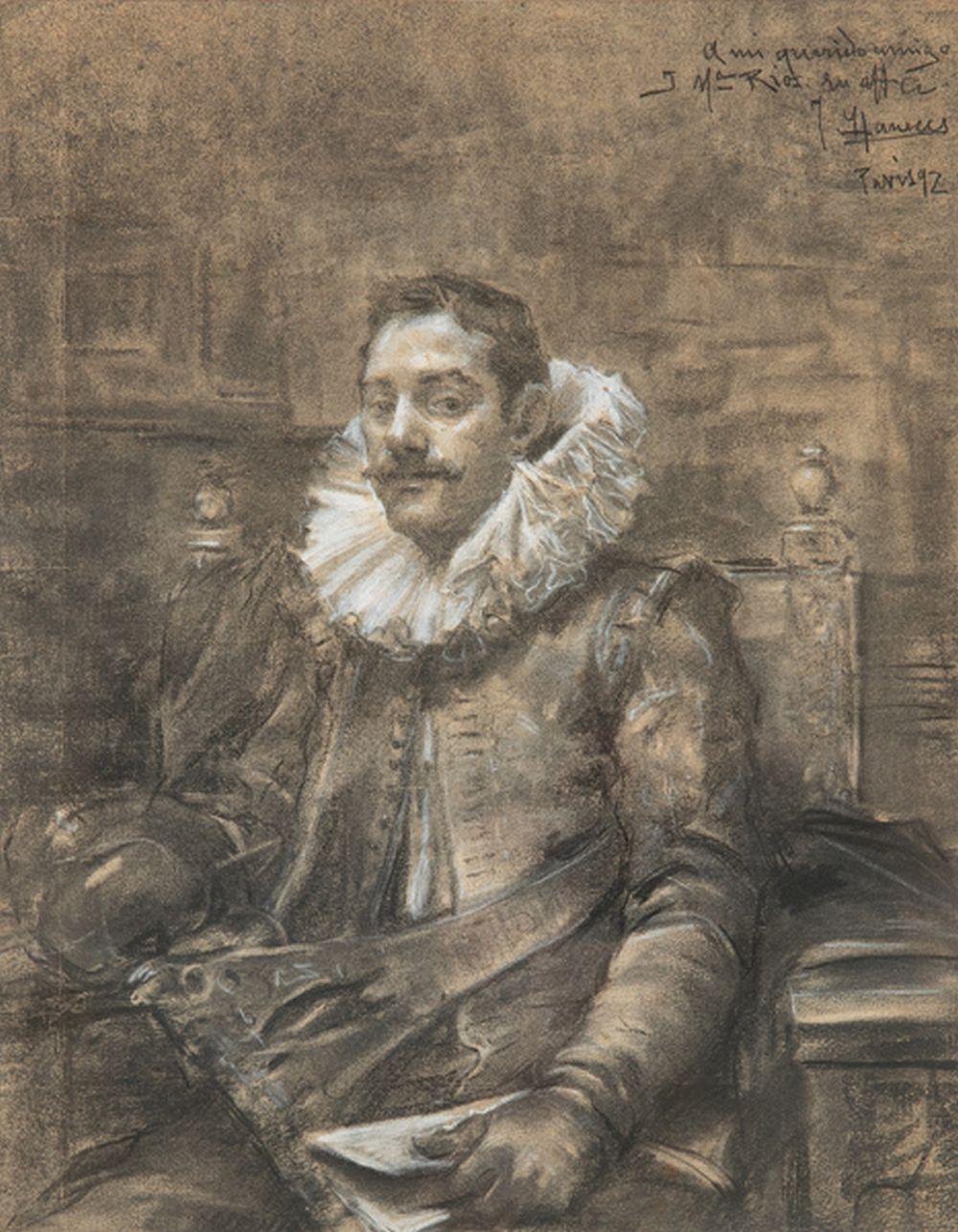 José Llaneces comparable auction result: jos llaneces portrait of a gentleman