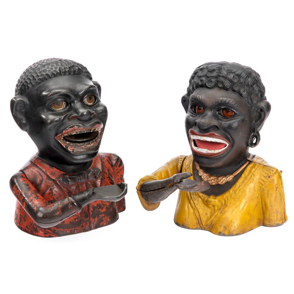 2 Antique Mechanical Penny Banks sold by Auction Team Breker, lot 402 — auction record photograph