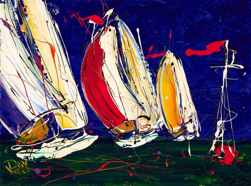 Dean Vella comparable auction result: dean vella 1958 sailing scene oil and acrylic on canvas 44 x 59 cm frame 67 x 82 x 5 cm signed lower left