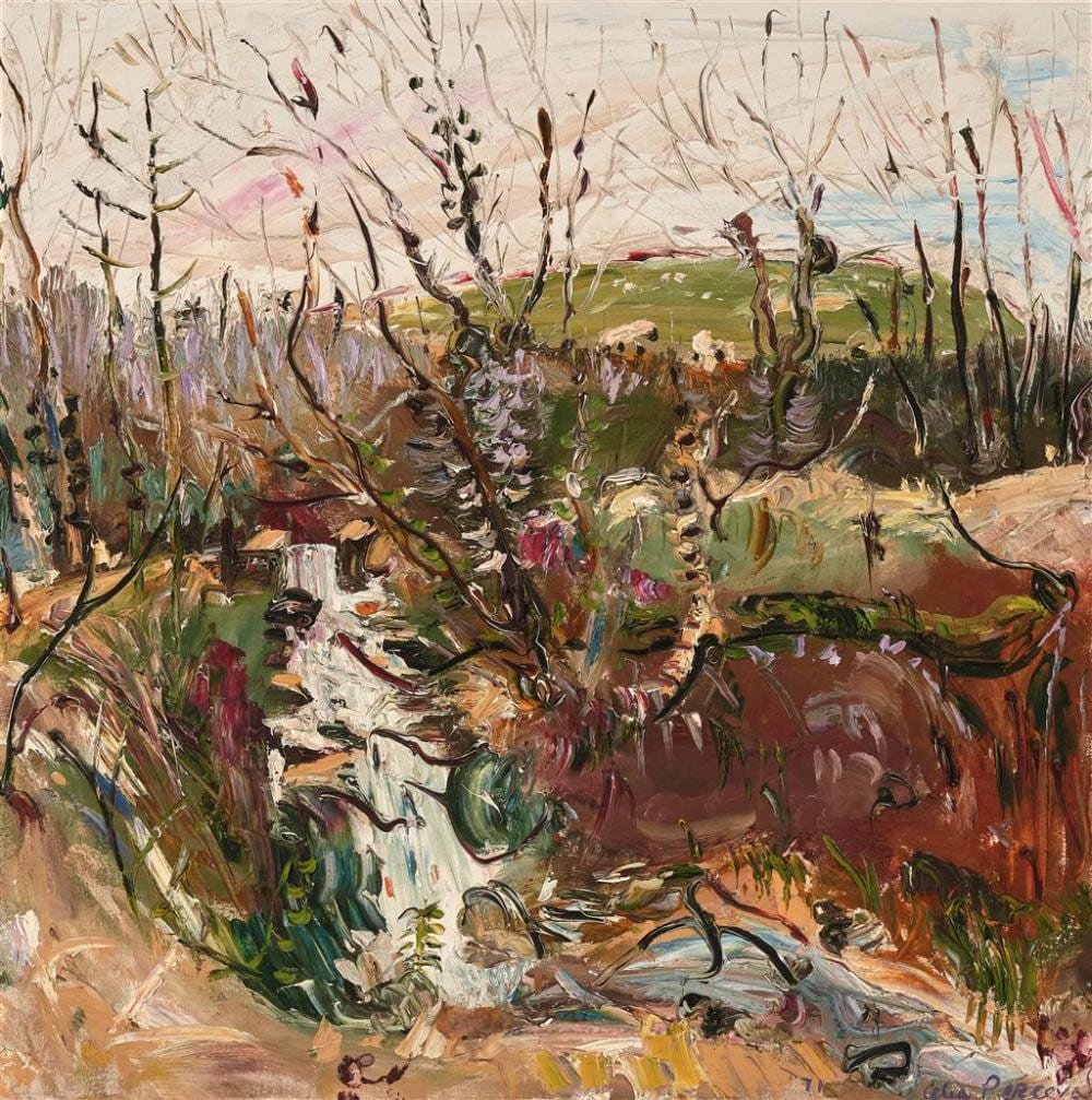 CELIA PERCEVAL (1949 - ) Waterfall oil on canvas 71 x 71 cm (frame: 85 x 85 x 6 cm) signed lower right sold by Lawsons, lot 551 — auction record photograph