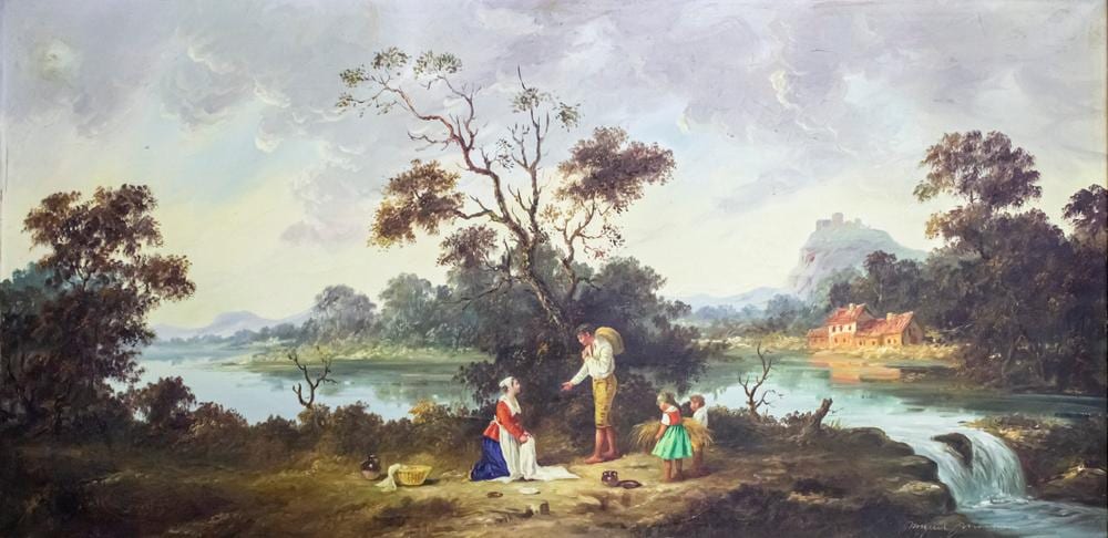 Miguel Montaner comparable auction result: miguel montaner spanish 1917 2006 figures in the landscape oil on canvas