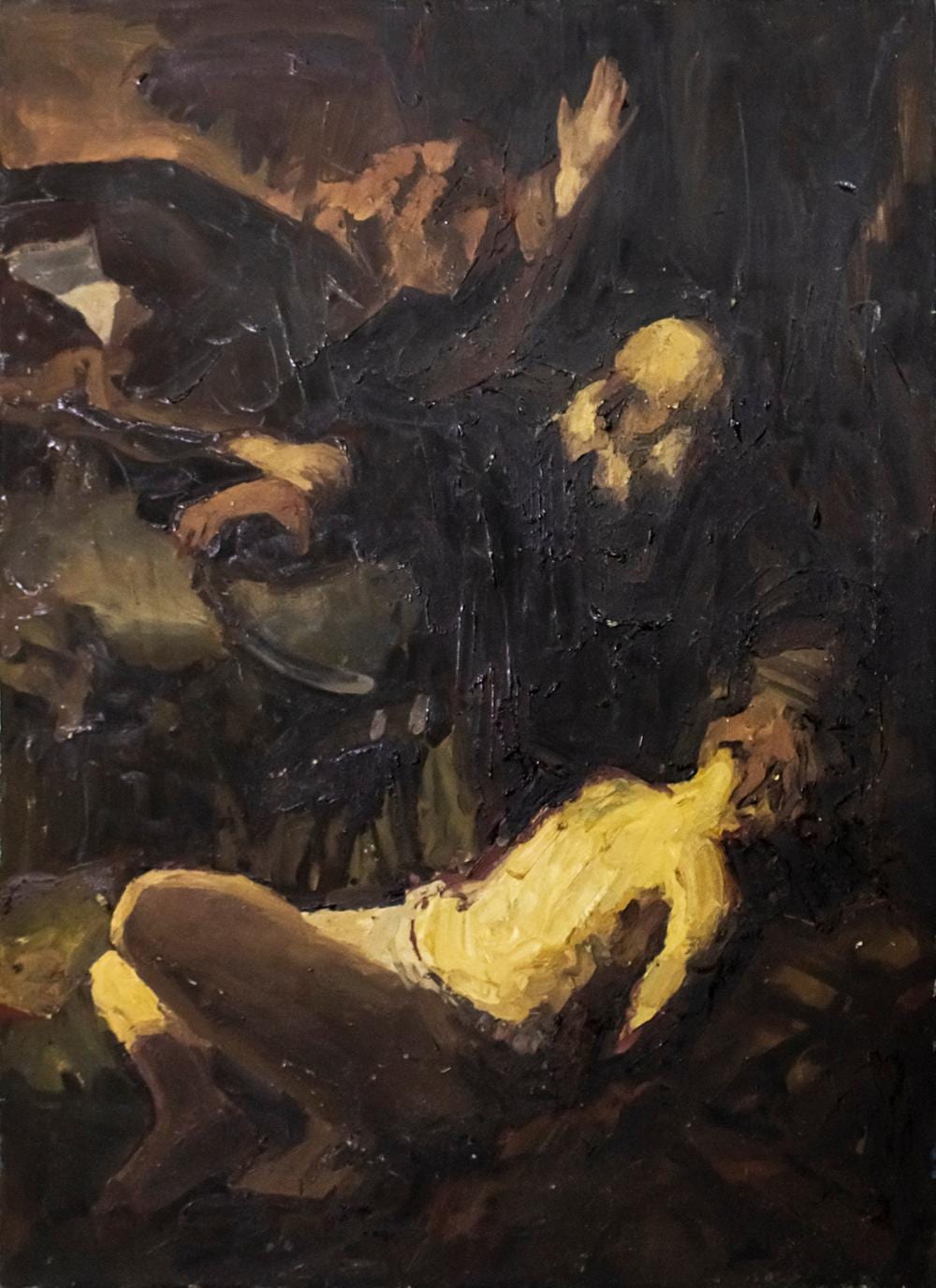 Jordan Wolfson comparable auction result: jordan wolfson b 1960 binding of isaac oil on canvas 1996