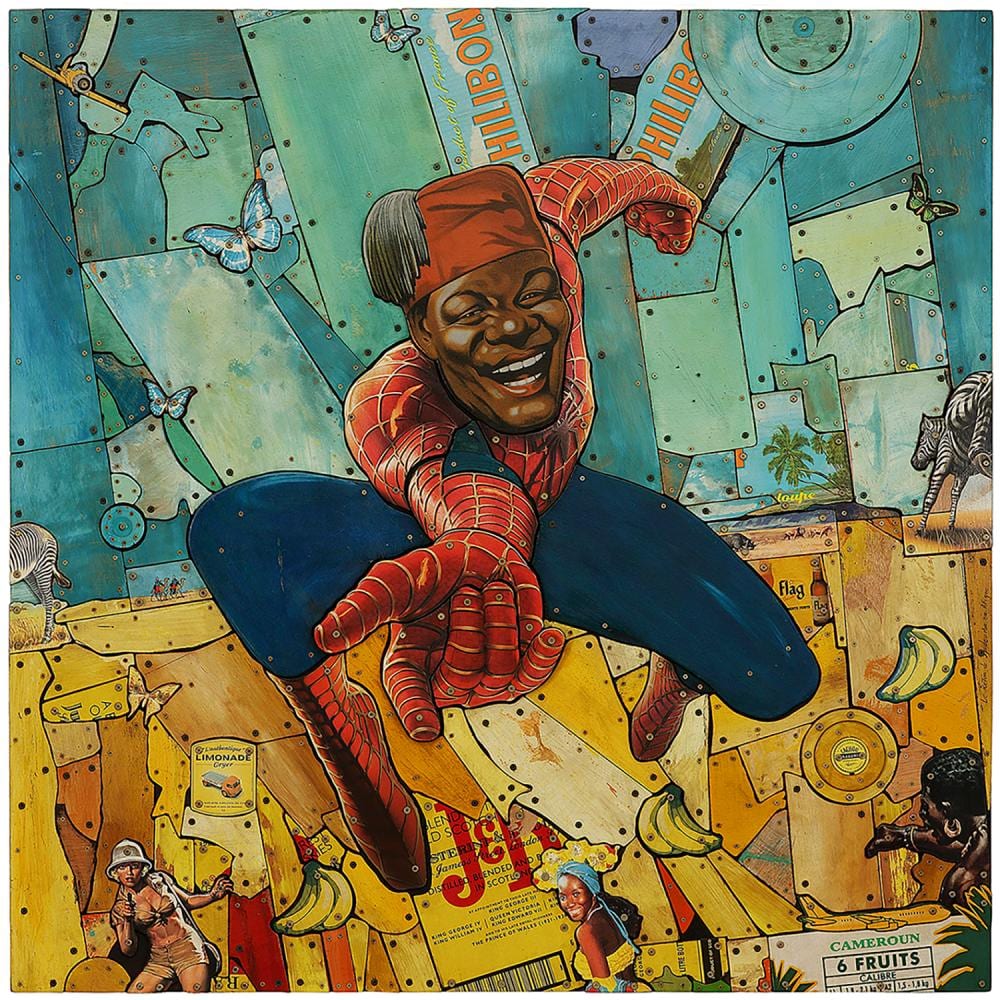 eric liot n en 1964 le retou de spideman en afique 2005 assemblage de bois acrylique et collage sign titr et dat a · Tajan · 2021-11-09 Eric Liot comparable auction result: eric liot n en 1964 le retou de spideman en afique 2005 assemblage de bois acrylique et collage sign titr et dat a