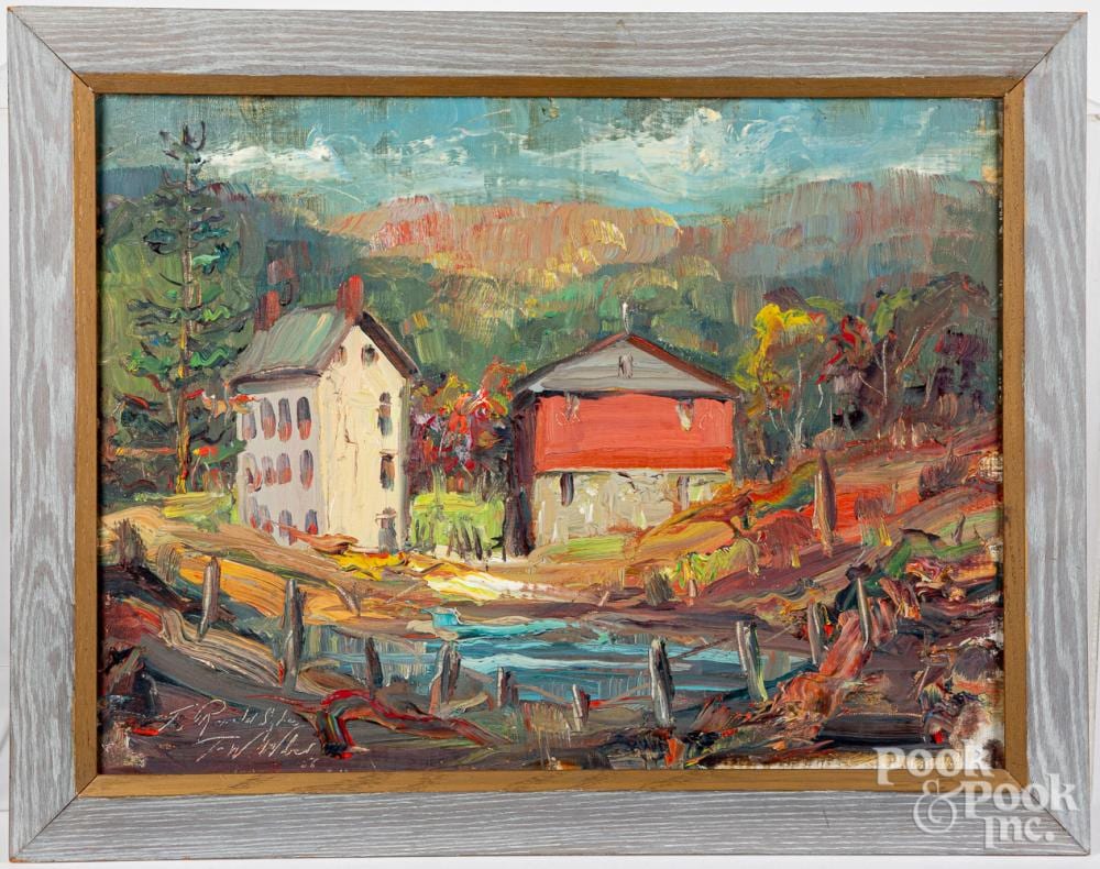 Fred W. Weber comparable auction result: fred w weber oil on board country landscape