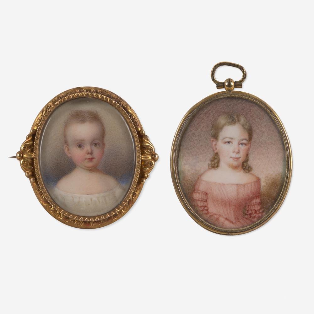 John Carlin comparable auction result: john carlin 1813 1891 and other two portrait miniatures george gray lyman and a girl in pink dress from new england