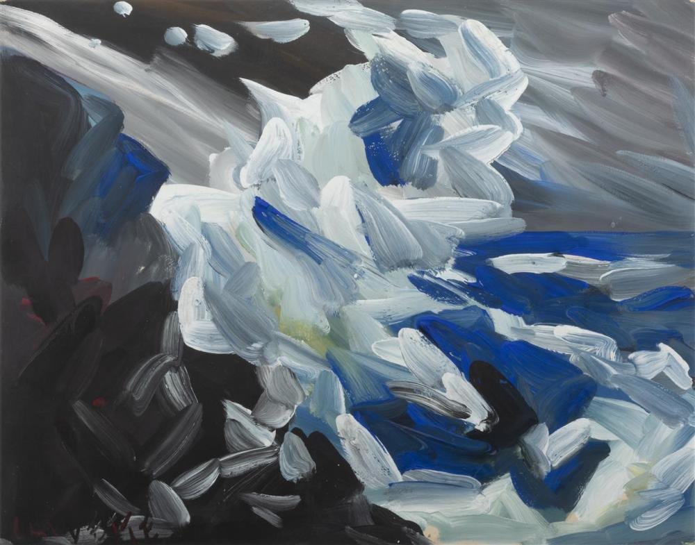 Merton Clivette comparable auction result: merton clivette am 1868 1931 coastal surf c 1927 tempera on paper framed 22 1 8 x 28 1 8 sight 33 1 8 x 39 1 8 framed