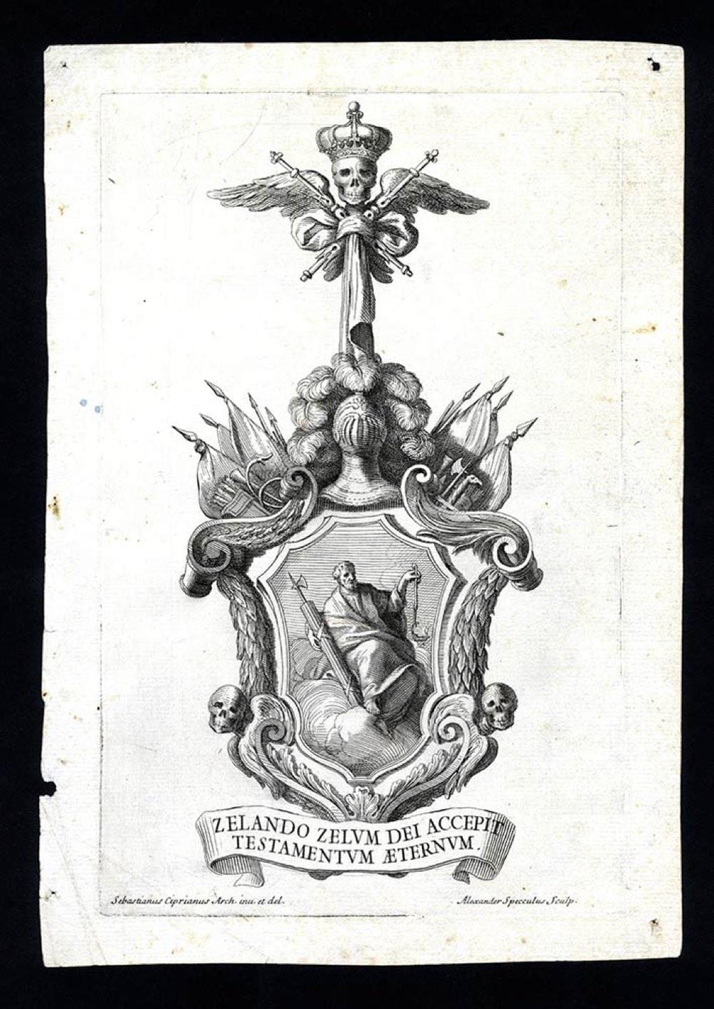 Alessandro Specchi comparable auction result: alessandro specchi 1666 1729 zelando zelum dei accepit testamentum aeternum 1702